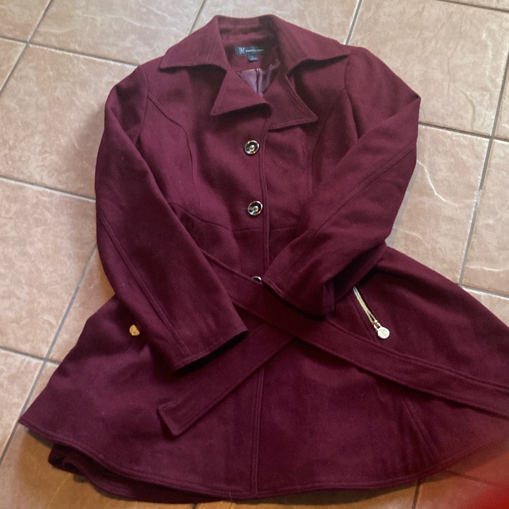 INC International Concepts Maroon Trench Coat